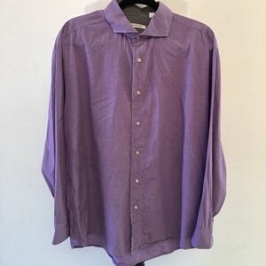 Isaac Mizrahi Slim Fit Button Down Shirt 17 1/2
